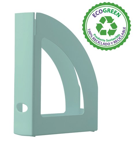 ARCHIVO 2000 - REVISTERO ECOGREEN 100% RECICLADO Y RECICLABLE APILABLE VERDE PASTEL 250X80X320 MM (Ref.2003 VE PS)