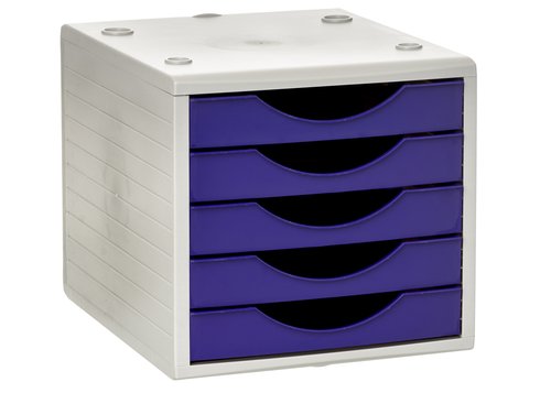 ARCHIVOTEC - MODULO 5 CAJONES GRIS/MALVA (Ref.4005 ML)