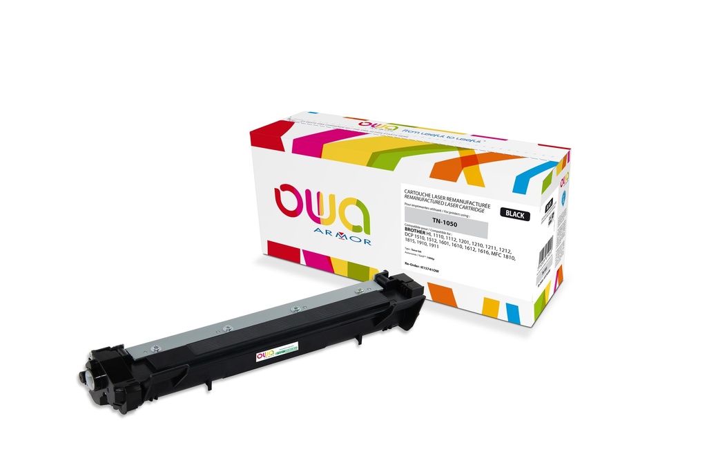 ARMOR - Toner para Brother HL 1110,1201, 1210, DCP 1510, 1601, 1610, MFC 1810, 1815, 1910.TN1050 (Ref.K15741OW)