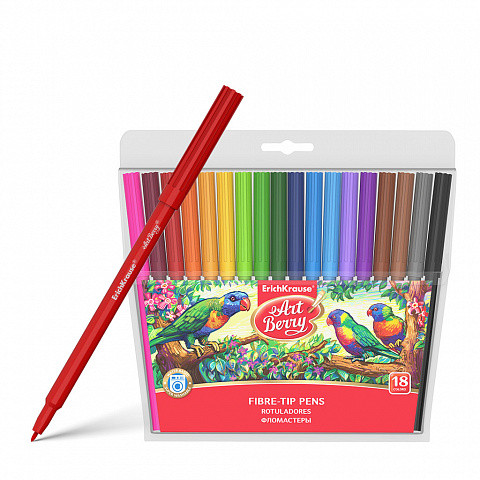 ARTBERRY - CAJA 18 ROTULADORES SUPER LAVABLES COLORES SURTIDOS (Ref.33051)
