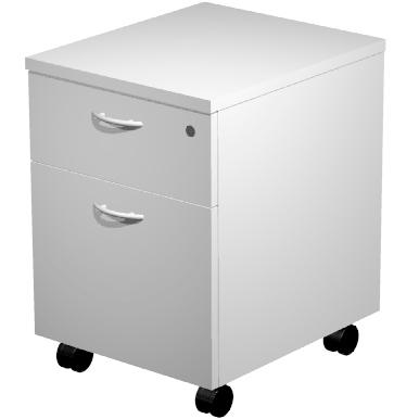 ARTEXPORT - CAJONERA PRESTO 2 CAJONES C/RUEDAS GUÍAS METÁLICAS CERRADURA GRIS -DESMONTADO- (Ref.60022-9)