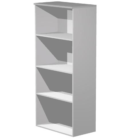 ARTEXPORT - ESTANTERÍA ALTA PRESTO ABIERTA 3 ESTANTES 22MM CON TRASERA GRIS (Ref.038-9+039-9)