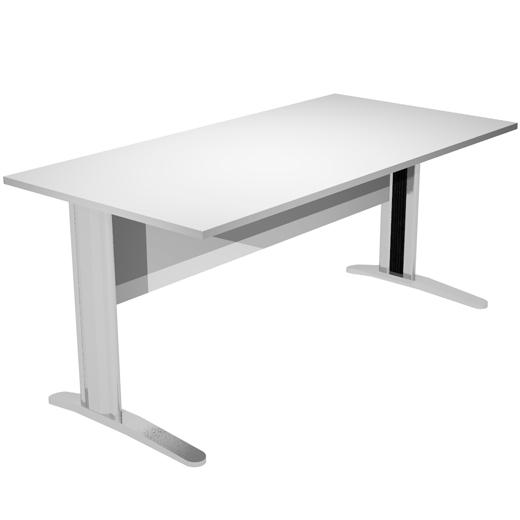 ARTEXPORT - MESA ESCRITORIO PRESTO 140 CON PATAS DE METAL TABLERO 22MM GRIS (Ref.002-9+30511)
