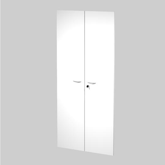 ARTEXPORT - PAREJA DE PUERTAS PARA ESTANTERÍA ALTA PRESTO 18MM CON CERRADURA BLANCO (Ref.60075M-3)