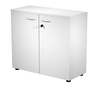 ARTEXPORT - PAREJA DE PUERTAS PARA ESTANTERÍA BAJA PRESTO 18MM CON CERRADURA BLANCO (Ref.60067M-3)