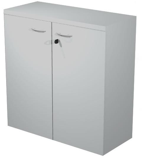 ARTEXPORT - PAREJA DE PUERTAS PARA ESTANTERÍA BAJA PRESTO 18MM CON CERRADURA GRIS (Ref.60067M-9)