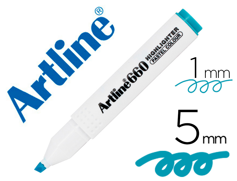 ARTLINE - ROTULADOR FLUORESCENTE EK-660 AZUL PASTEL PUNTA BISELADA (Ref.EK660B AP)