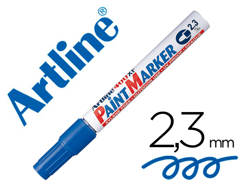 ARTLINE - ROTULADOR MARCADOR PERMANENTE AZUL -PUNTA REDONDA 2.3 MM -METAL CAUCHO Y PLASTICO (Ref.EK-400 XF)