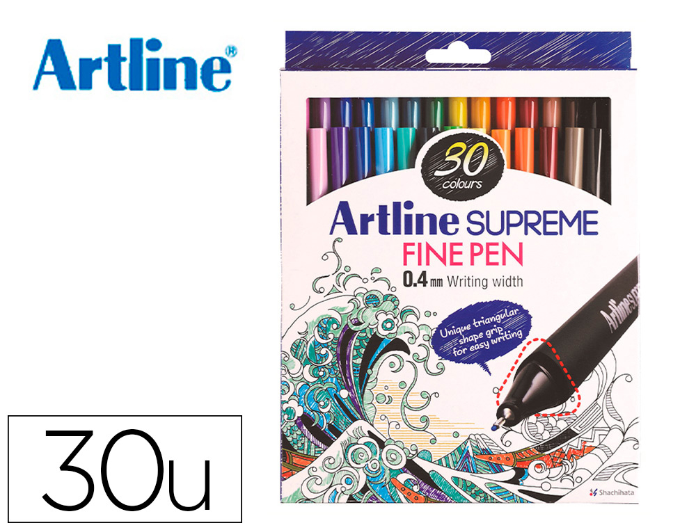ARTLINE - ROTULADOR SUPREME EPFS200 FINE LINER PUNTA DE FIBRA 0,4 MM BOLSA 30 UNIDADES COLORES SURTIDOS (Ref.EPFS200W30 CART.30)