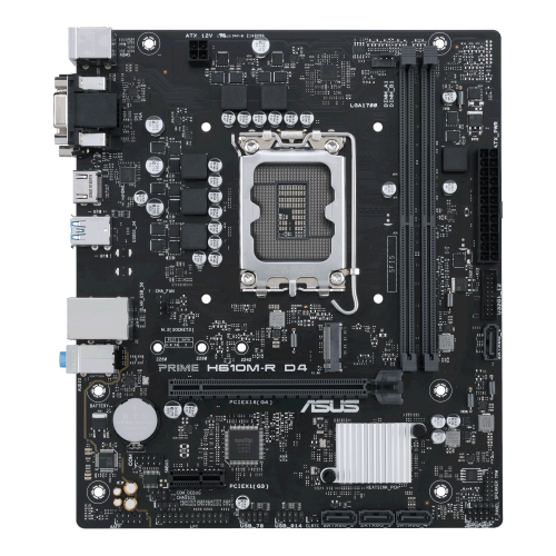ASUS - PLACA PRIME H610M-R D4-SI,INTEL,1700,H610,2DDR4,64GB,VGA+DVI+HDMI,GBLAN,4SATA3+1M.2,3USB3.2,MATX (Ref.90MB1B40-M0ECY0)