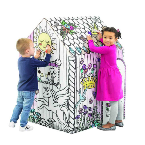 BANKERS BOX - CASA DE JUEGO PLAYHOUSE UNICORNIO PARA PINTAR FABRICADA EN CARTON RECICLADO 1210X960X810 MM (Ref.1232401)