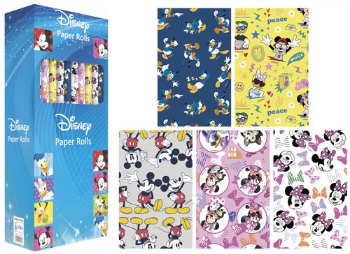 BASIKA - PAPEL DE REGALO DISNEY ROLLO DE 70 X 200 CM MODELOS SURTIDOS (Ref.1017019)