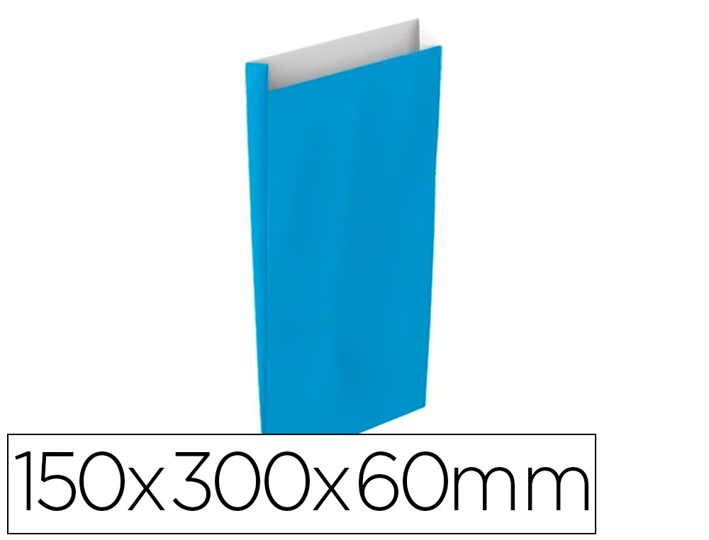BASIKA - SOBRE PAPEL CELULOSA CELESTE CON FUELLE S 150X300X60 MM PAQUETE DE 25 UNIDADES (Ref.2033003)
