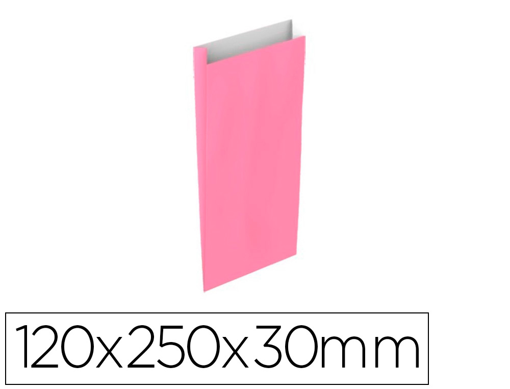 BASIKA - SOBRE PAPEL CELULOSA ROSA CON FUELLE XS 120X250X30 MM PAQUETE DE 25 UNIDADES (Ref.2032004)