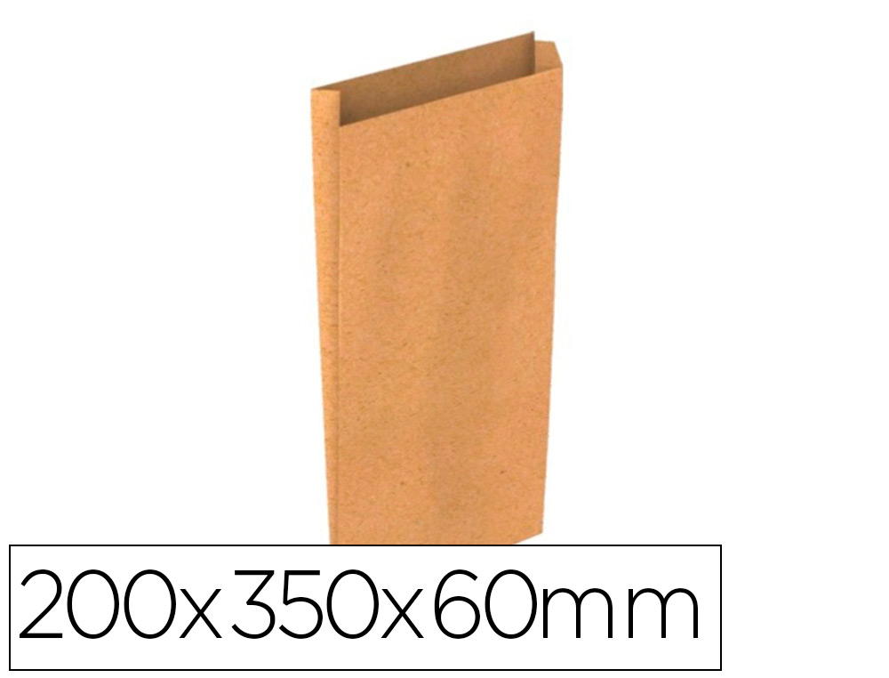 BASIKA - SOBRE PAPEL KRAFT NATURAL LISO CON FUELLE M 200X350X60 MM PAQUETE DE 25 UNIDADES (Ref.02019001)