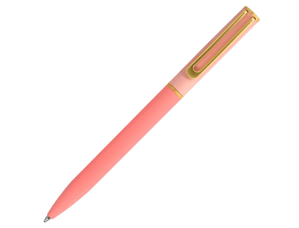 BELIUS - BOLIGRAFO BARI SET CON 2 BOLIGRAFOS COLOR ROSA PUNTA 1 MM TINTA AZUL EN CAJA DE REGALO (Ref.BB184)