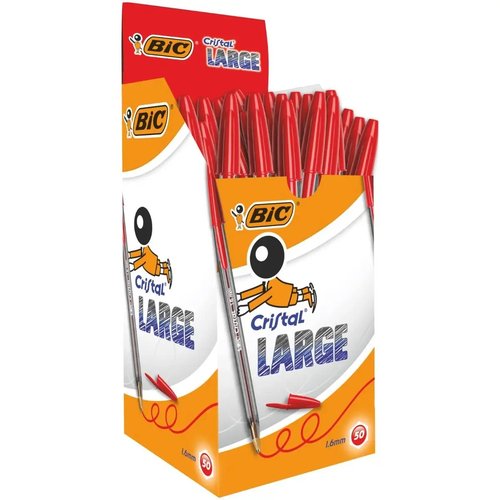 BIC - BOLIGRAFO CRISTAL XL TRAZO 0,6 MM. COLOR ROJO (Ref.951625)