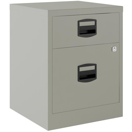 BISLEY - CAJONERAS METALICAS 1 CAJÓN PERSONAL + 1 CAJÓN ARCHIVO A4 MÓVIL FONDO 40CM GRIS ( MONTADO) (Ref.PFAM1S1F-V7)