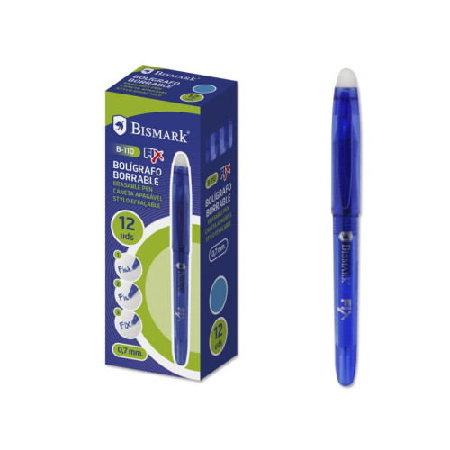 BISMARK - BOLIGRAFO BORRABLE C/CAPUCHON AZUL.0.7MM (Ref.327535)
