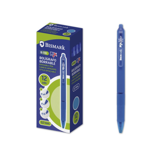 BISMARK - BOLIGRAFO BORRABLE C/CLIP AZUL (Ref.330215)