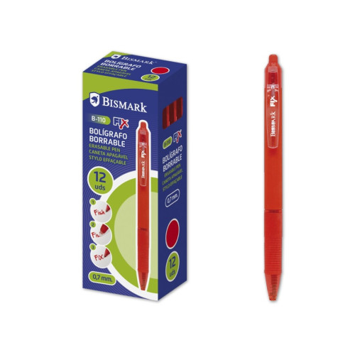 BISMARK - BOLIGRAFO BORRABLE C/CLIP ROJO (Ref.330217)