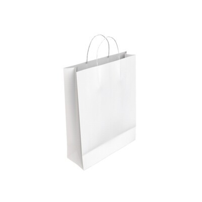 BISMARK - BOLSA PAPEL CON ASAS CELULOSA BLANCO M 27X12X37 CM (Ref.329814)