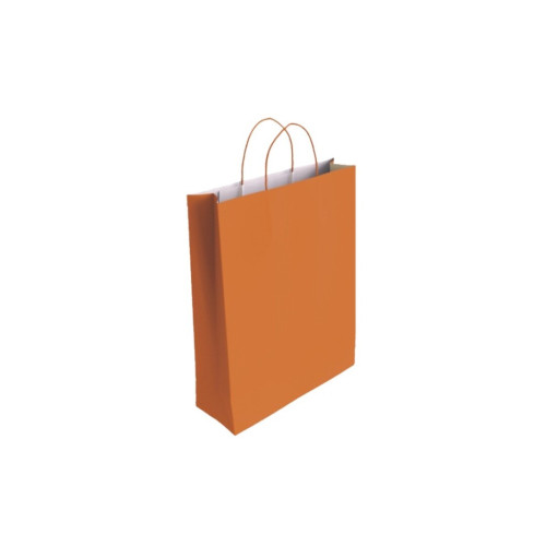 BISMARK - BOLSA PAPEL CON ASAS CELULOSA NARANJA S 24X10X32 CM (Ref.329833)