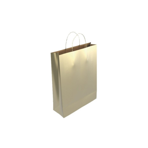 BISMARK - BOLSA PAPEL CON ASAS KRAFT ORO S 24X10X32 CM (Ref.329845)