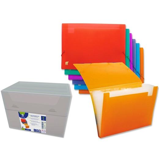 BISMARK - CARPETA FUELLE ACORDEÓN 12 C/GOMA A4 PP TRANSPARENTE C/SURTIDOS (Ref.541600)