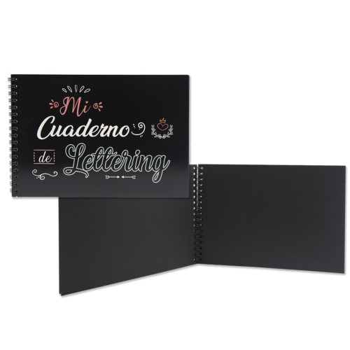 BISMARK - CUADERNO A5 LETTERING 32 HOJAS NEGRAS 180 GRMS (Ref.328628)