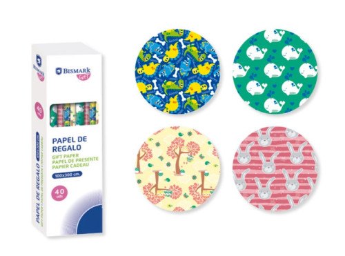BISMARK - PAPEL DE REGALO INFANTIL JUGUETES 100X300 CM (Ref.329862)