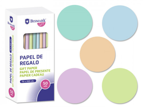 BISMARK - ROLLO PAPEL DE REGALO PASTEL 70X200 CM (Ref.328712)