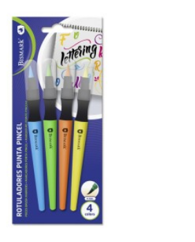 BISMARK - SET 4 ROTULADORES LETTERING PUNTA PINCEL (Ref.328354)