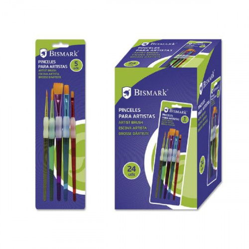 BISMARK - SET 5 PINCELES ARTISTICOS C/ ANTIDESLIZANTE (Ref.326169)