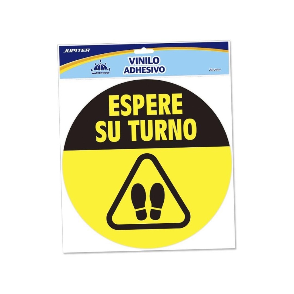 BISMARK - VINILO ADHESIVO REDONDO "ESPERE SU TURNO" (Ref.329036)