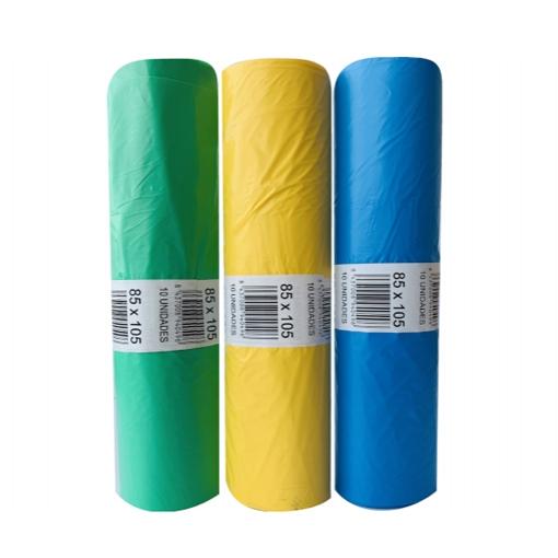 LORCAPACK - BOLSA DE BASURA COMUNIDAD ELIOT G90 120 L. 85X105 VERDE -ROLLO 10U- (Ref.4059)