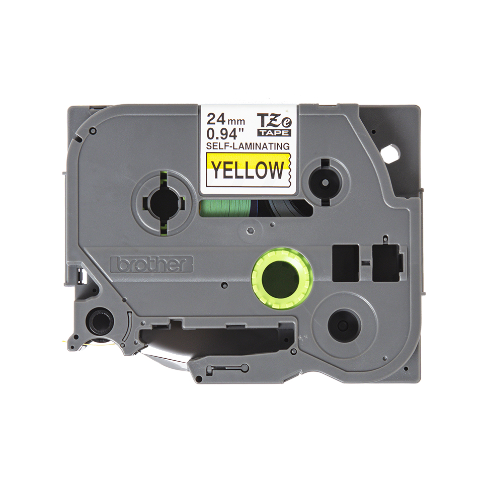 BROTHER - Cinta autolaminada. Texto negro sobre fondo amarillo. Ancho:24 mm. Longitud: 8 m (Ref.TZESL651)