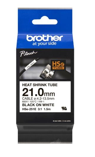 BROTHER - CINTA TERMORETRÁCTIL NEGRO SOBRE BLANCO 1,5 M X 23,6 MM (Ref.HSE-251)