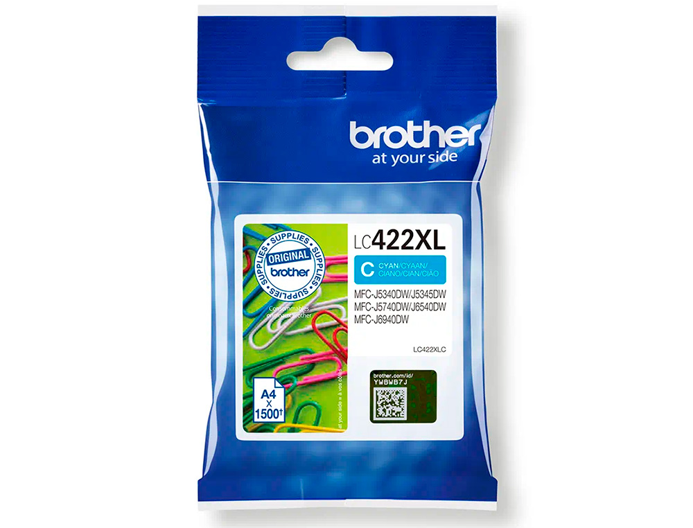 BROTHER - INK-JET LC-422XLC CYAN MFC-J5340DW / MFC-J5740DW / MFC-J6540DW / MFC-J6940DW 1500 PAGINAS (Ref.LC422XLC)