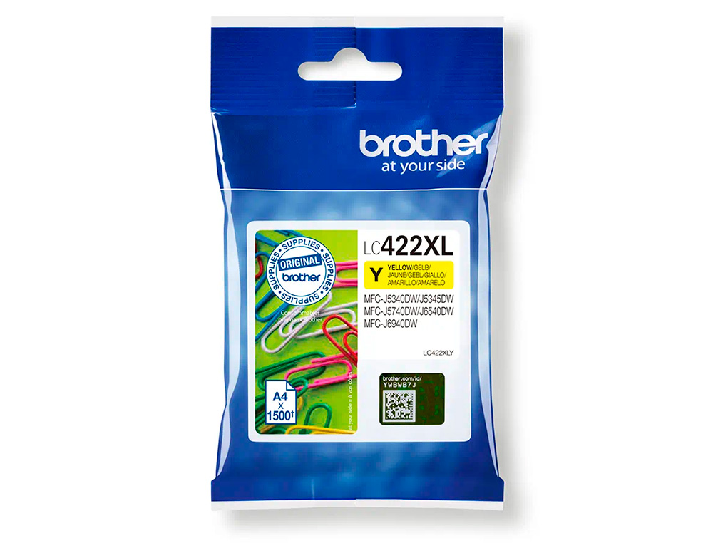 BROTHER - INK-JET LC-422XLY YELLOW MFC-J5340DW / MFC-J5740DW / MFC-J6540DW / MFC-J6940DW 1500 PAGINAS (Ref.LC422XLY)