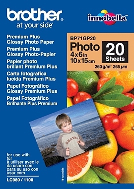 BROTHER - Papel Inkjet Glossy 10x15 20h 260g/m2 (Ref.BP71GP20)