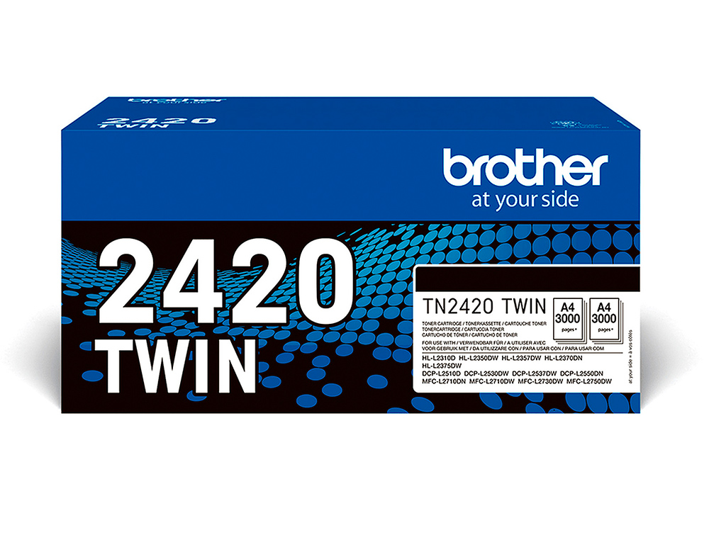 BROTHER - TONER PARA DCP-L2510/ 2530 / 2550 / HL-L2375 NEGRO 3000 PAGINAS PACK 2 UNIDADES (Ref.TN2420TWIN)