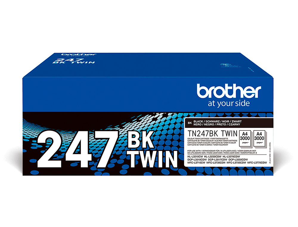 BROTHER - TONER TN247BK DCP-L3510CDW / HL-L3270CDW / MFC-L3710CW NEGRO 3000 PAGINAS PACK 2 UNIDADES (Ref.TN247BKTWIN)