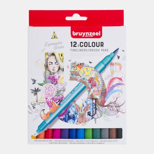 BRUYNZEEL - ROTULADOR FIBRA TALENS ART CREATIONS DOBLE PUNTA CAJA de 12 (Ref.60325012)