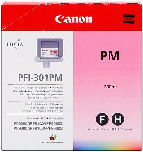 CANON - CARTUCHO INKJET PFI-301PM IMAGEPROGRAF iPF8000/iPF8000S/iPF9000 MAGENTA PIGMENTADO 330 ML. (1491B001AA) (Ref.PFI301PM)