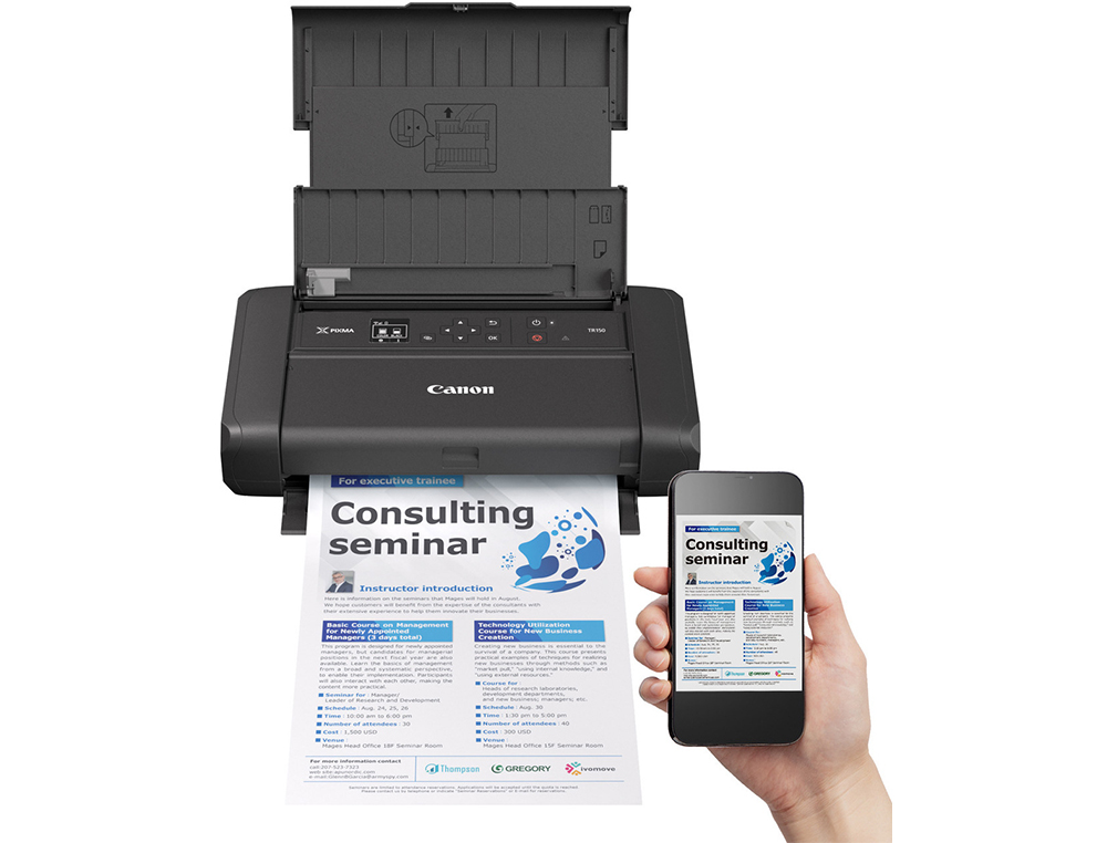 CANON - IMPRESORA PIXMA TR150 INYECCION COLOR PORTATIL A4 9PPM 4800PPP USB WIFI BATERIA ( L.P.I. 4,5€ Incluido) (Ref.4167C026AA)