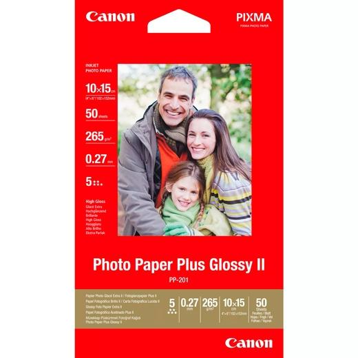 CANON - PAPEL INKJET FOTOGRÁFICO BRILLO II PLUS PP-201 DE 4X6": 50 HOJAS (Ref.2311B003)