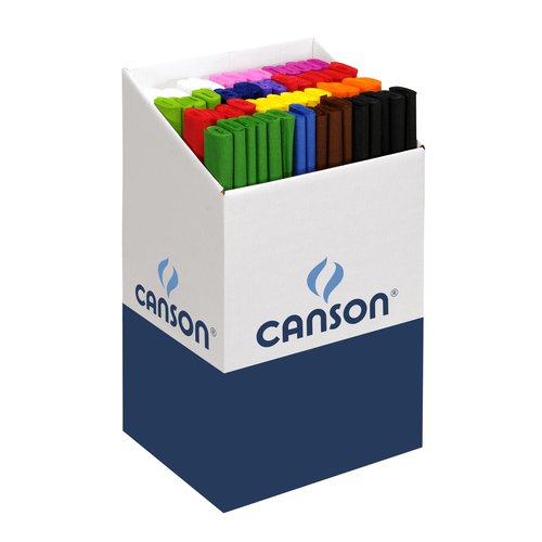 CANSON - PAPEL CREPE (PINOCHO) 40g 0,5x2,5m EXPOSITOR de 60 SURTIDO COLORES VIVOS (Ref.C400110412)