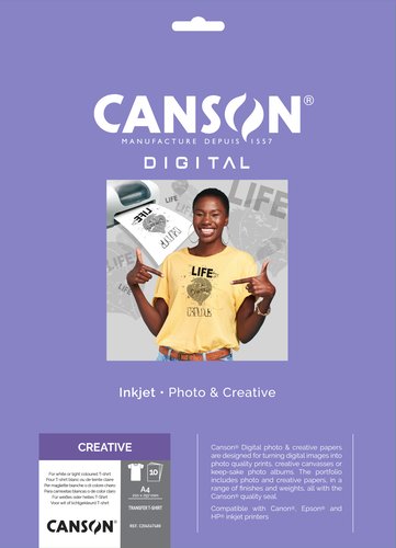 CANSON - PAPEL INKJET TRANSFER A4 10h para ALGODON CLARO (Ref.C204567480)