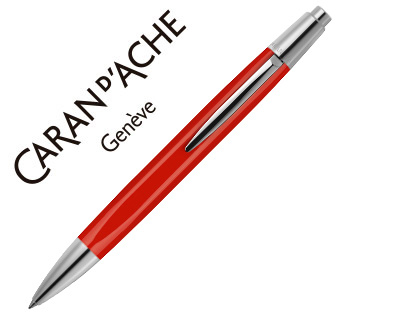CARAN D'ACHE - BOLIGRAFO ALCHEMIX CUERPO LACA ROJA ADORNOS CROMADOS BRILLANTE CON ESTUCHE PUNTA MEDIA (Ref.4882-070)